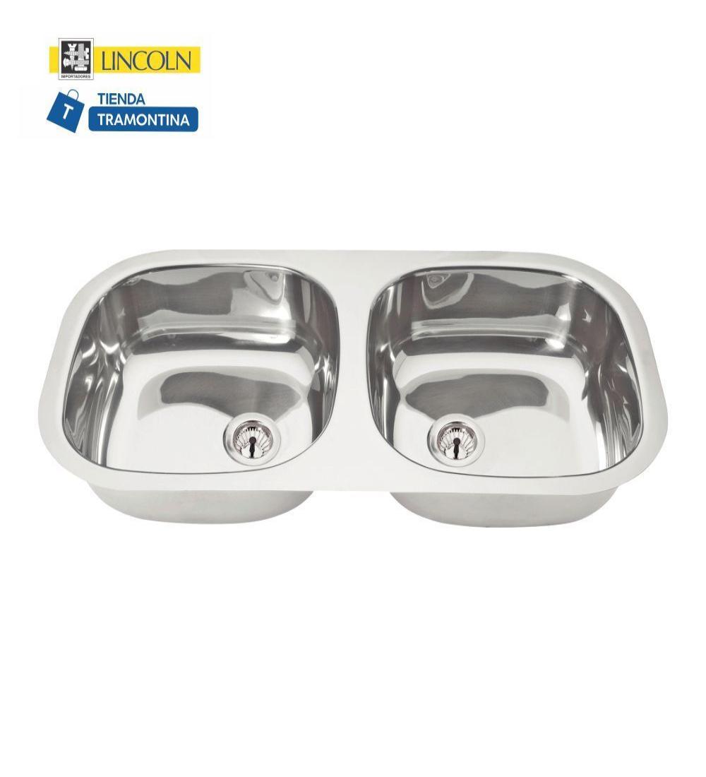 Bacha doble Tramontina 34x14 Pulido